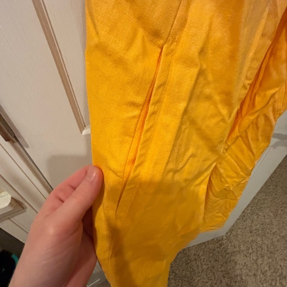 Yellow Orange Target A New Day Linen Blend Spring Summer Beach Dress - Picture 5 of 5